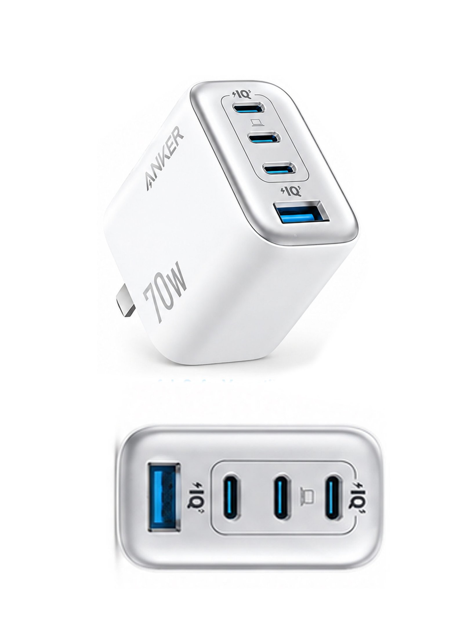 Title Anker Zolo 70W 4-Port USB Fast Charger – Compact Multi-Port Wall Charger
