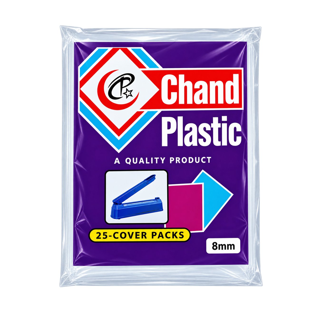 Chand Plastic Binding Cover – 8mm, 25 Cover Packs