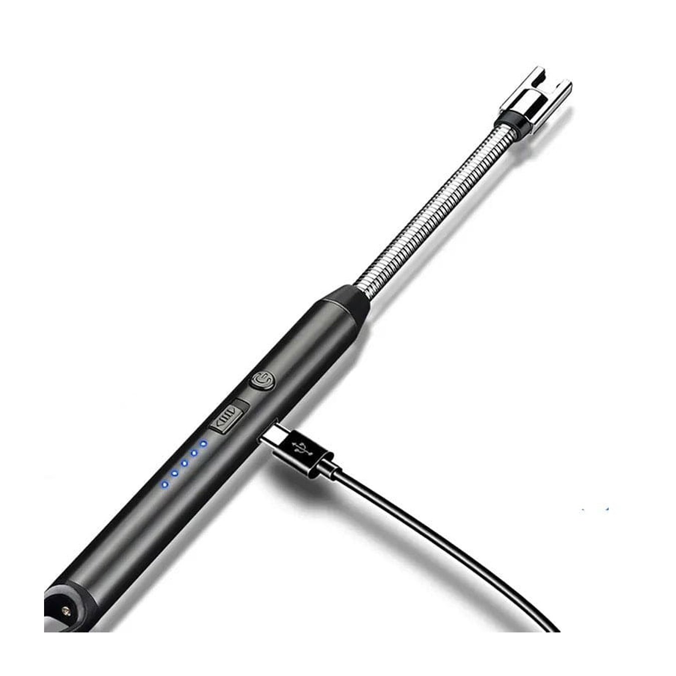 Electric Lighter Rechargeable Arc USB Candle Lighters with LED Battery Display, Flexible Neck Windproof Flameless Long Lighters for Candle BBQ Camping