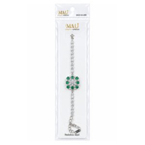 Silver Green Emerald Crystal Bracelet