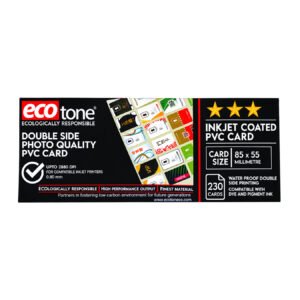 Ecotone Double Side Photo Quality Inkjet PVC Card – 230 Cards Box (85 × 55mm, 0.80mm)