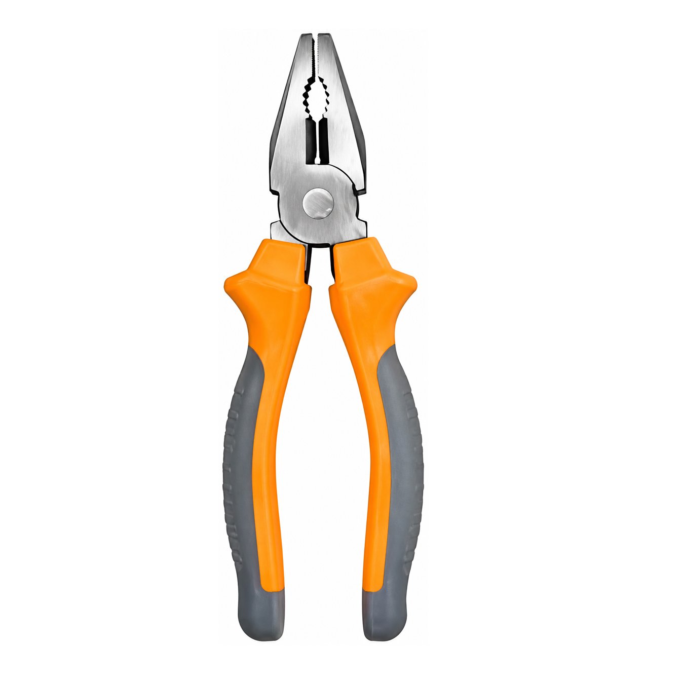 8-Inch Combination Pliers – Heavy-Duty Orange & Grey Handle -Plas