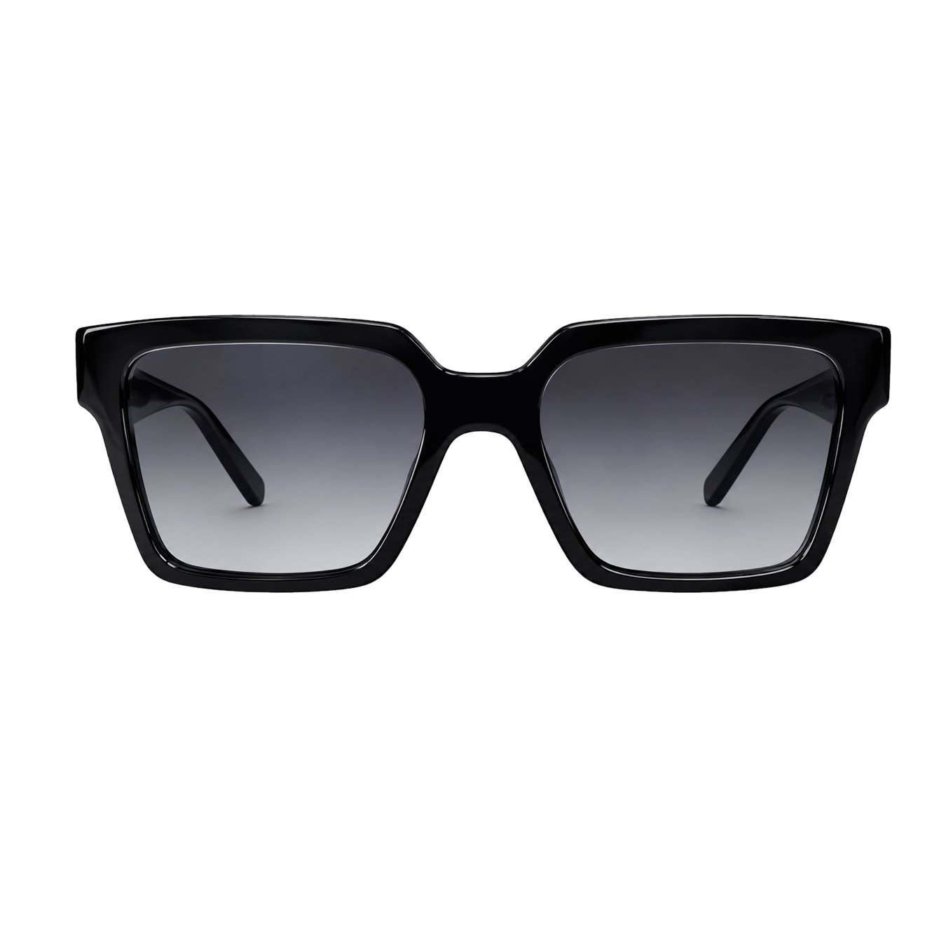 Premium Black Oversized Square Sunglasses with Smoky Grey Gradient Lenses – Prada Milano Style