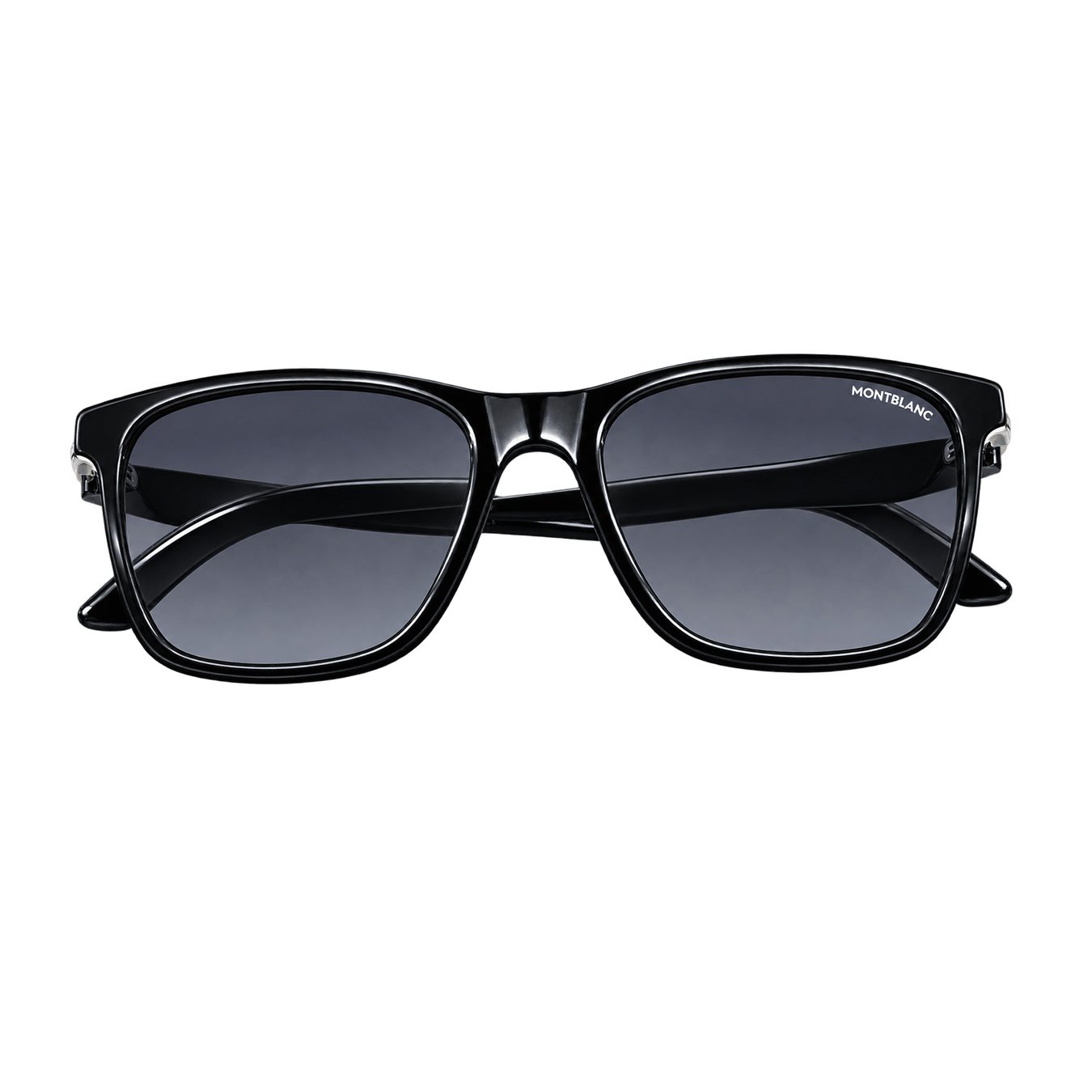 Premium Black Square Sunglasses with Grey Gradient Lenses