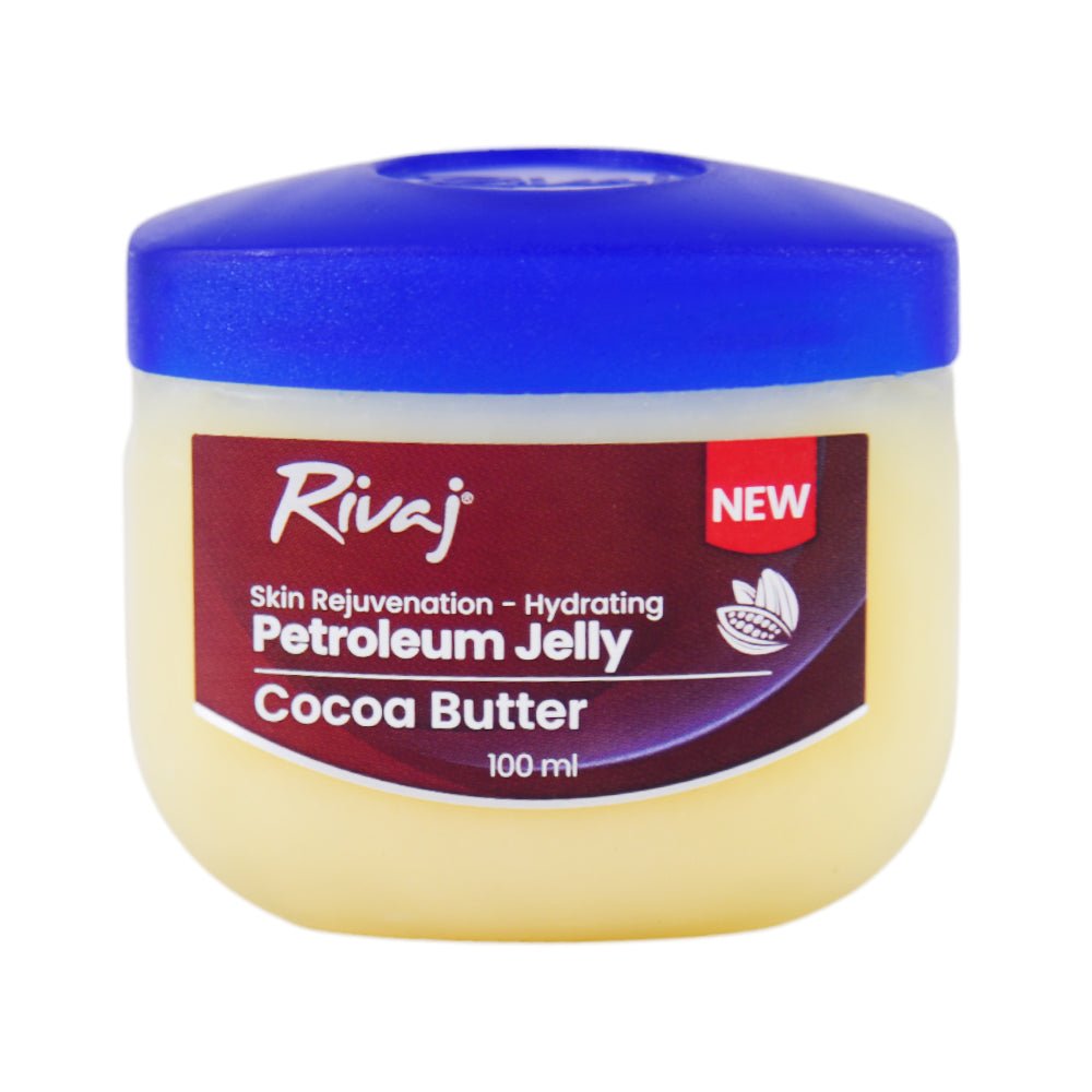 Rivaj Petroleum Jelly 100ml – Original & Cocoa Butter Moisturizing Skin Jelly for Soft, Smooth, Hydrated Skin