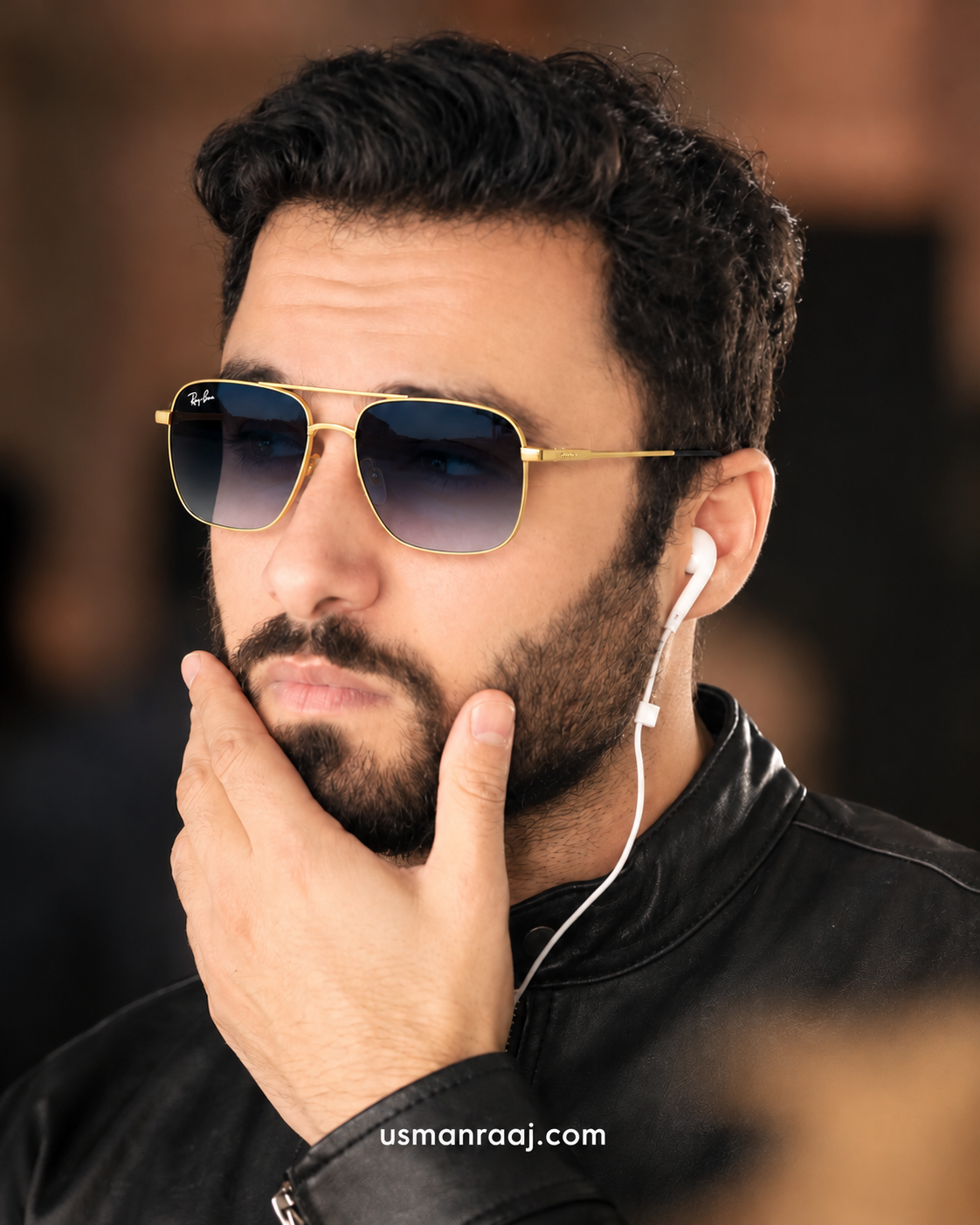 Ray-Ban Gold Aviator Sunglasses with Blue Gradient Lenses – Premium Metal Frame UV Protection